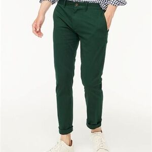 J. Crew Men’s Slim Fit Cotton Flex Pants, Dark Green